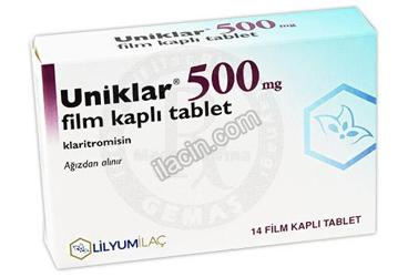 UNIKLAR 500 MG 14 TABLET görseli