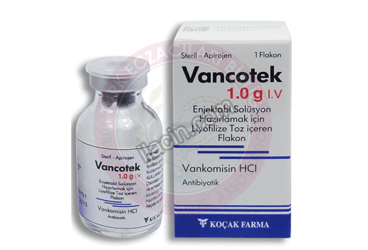 VANCOTEK 1 GR IV ENJEKTABL SOLUSYON HAZIRLAMAK ICIN LIYOFILIZE TOZ ICEREN FLAKON görseli