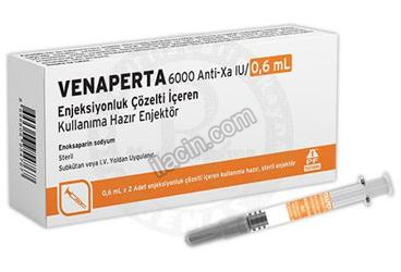 VENAPERTA 6000 ANTI-XA IU/0,6 ML ENJEKSIYONLUK COZELTI ICEREN KULLANIMA HAZIR ENJEKTOR (2 adet) görseli