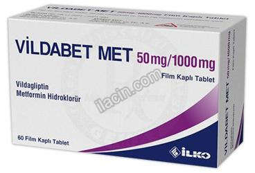 VILDABET MET 50 MG/1000 MG FILM KAPLI TABLET (60 TABLET) görseli