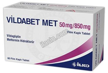 VILDABET MET 50 MG/850 MG FILM KAPLI TABLET (60 TABLET) görseli