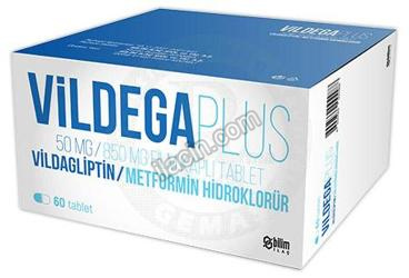 VILDEGA PLUS 50 MG/850 MG FILM KAPLI TABLET (60 TABLET) görseli