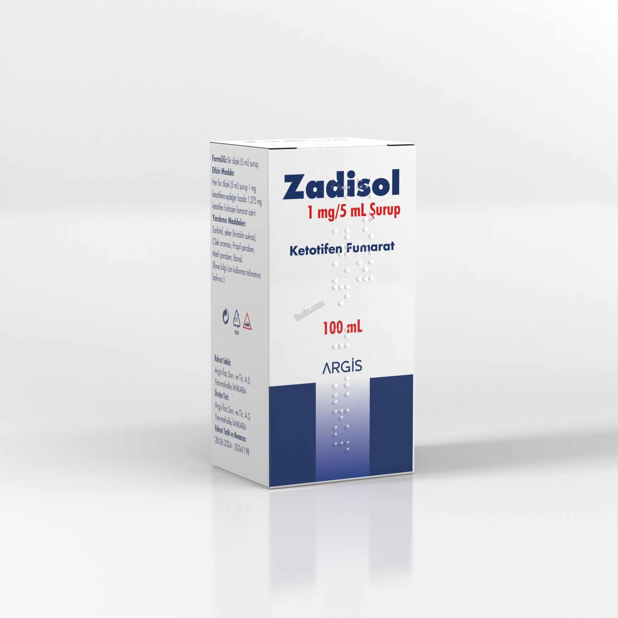ZADISOL 1 MG/5 ML SURUP (100 ML) görseli