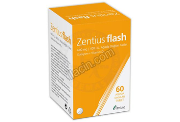 ZENTIUS FLASH 600 MG /400 I.U. AGIZDA DAGILAN TABLET (60 TABLET) görseli